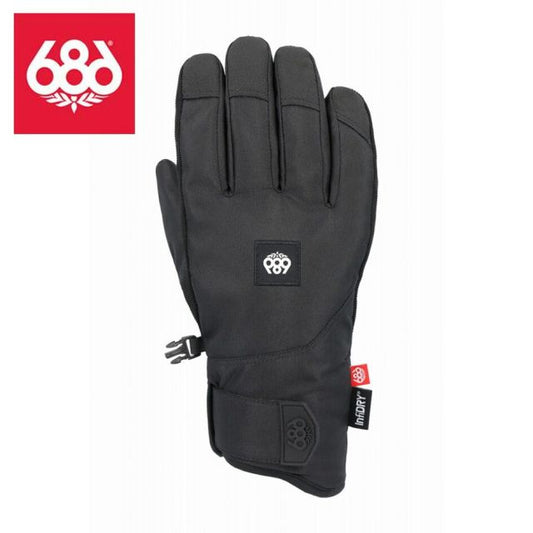 シックスエイトシックス 686 M2WGLV114 MENS PRIMER GLOVE 25-26モデル ブラック スノーボードグローブ メンズ レディース ユニセックス インサレーション 保温 撥水 リストリーシュ付き 5本指 スノーグローブ 2025新作 (251020)