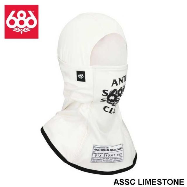 アンチソーシャルクラブ シックスエイトシックス  686 25-26モデル M4WNFMK137 ALPHA HINGED BALACLAVA バラクラバ フェイスマスク ASSCコラボ HUFコラボ ハフ メリノウール ストレッチ UPF50+ 防臭  スノーボード メール便 (251020)