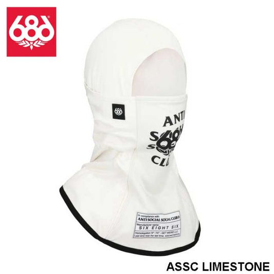 アンチソーシャルクラブ シックスエイトシックス  686 25-26モデル M4WNFMK137 ALPHA HINGED BALACLAVA バラクラバ フェイスマスク ASSCコラボ HUFコラボ ハフ メリノウール ストレッチ UPF50+ 防臭  スノーボード メール便 (251020)