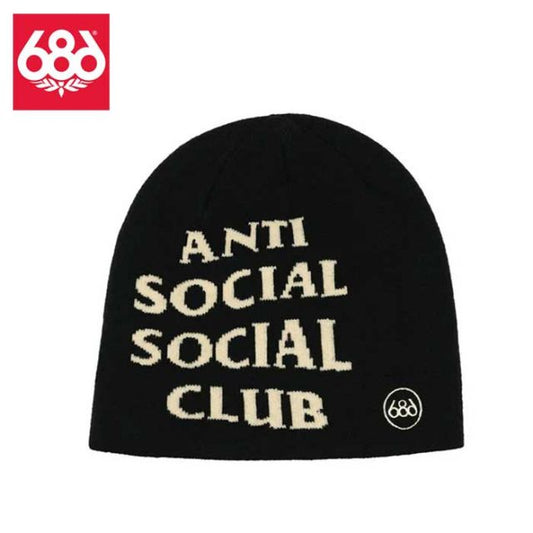 アンチソーシャルクラブ シックスエイトシックス ビーニー 686 25-26モデル M5WNBNE223 686 ASSC SKULLY BEANIE - ASSC BLACK スキー スノボ スノーボード アクリルニット ニット帽 帽子 メール便 (251020)