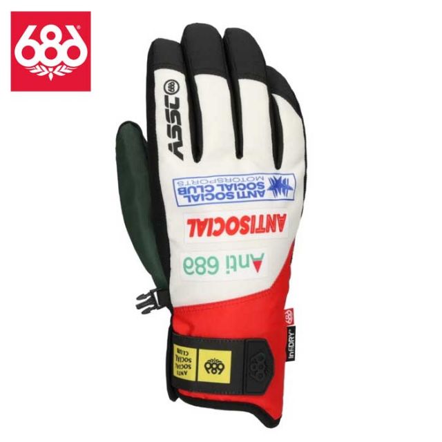 アンチソーシャルクラブ シックスエイトシックス グローブ 25-26モデル 686 アンチソーシャルクラブ M2WGLV114 MENS PRIMER GLOVE - ASSC WHITE COLORBLOCK スキー スノーボード スノボ (251020)