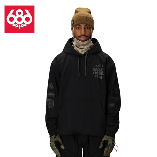 シックスエイトシックス ジャケット スノーボード 防水 パーカー メンズ 25-26モデル M5WNCS125 WP ASSC F1 HD  ASSC BLK  防水 フリース 裏地 ソフトシェル パーカー フーディ スノー ストリート 冬用 撥水
