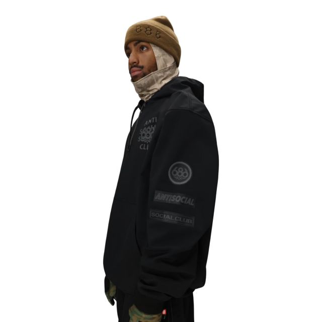 シックスエイトシックス ジャケット スノーボード 防水 パーカー メンズ 25-26モデル M5WNCS125 WP ASSC F1 HD  ASSC BLK  防水 フリース 裏地 ソフトシェル パーカー フーディ スノー ストリート 冬用 撥水