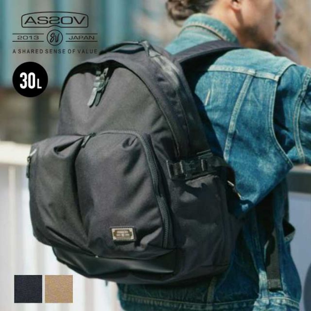 アッソブ バックパック AS2OV AS20V 2ポケット デイパック 62300 30L EX BALLISTIC 2 POCKET DAYPACK リュック デイパック ブラック カーキ PCポケット バリスティックナイロン (240430)