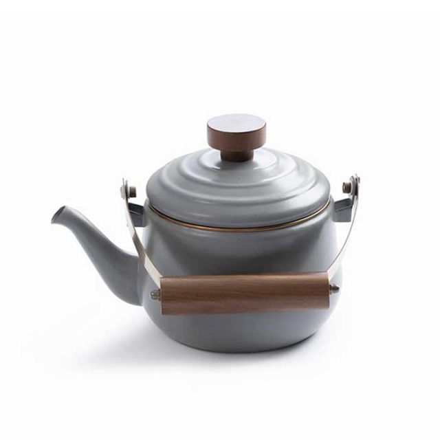 ベアボーンズリビング エナメル ティーポット Barebones Living アウトドア 食器 エナメル ティーポット アンティーク調 ホーロー 直火対応 ストーングレー BAREBONES Enamel Teapot アウトドア キャンプ ポット ケトル (240218)