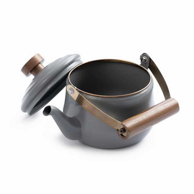 ベアボーンズリビング エナメル ティーポット Barebones Living アウトドア 食器 エナメル ティーポット アンティーク調 ホーロー 直火対応 ストーングレー BAREBONES Enamel Teapot アウトドア キャンプ ポット ケトル (240218)