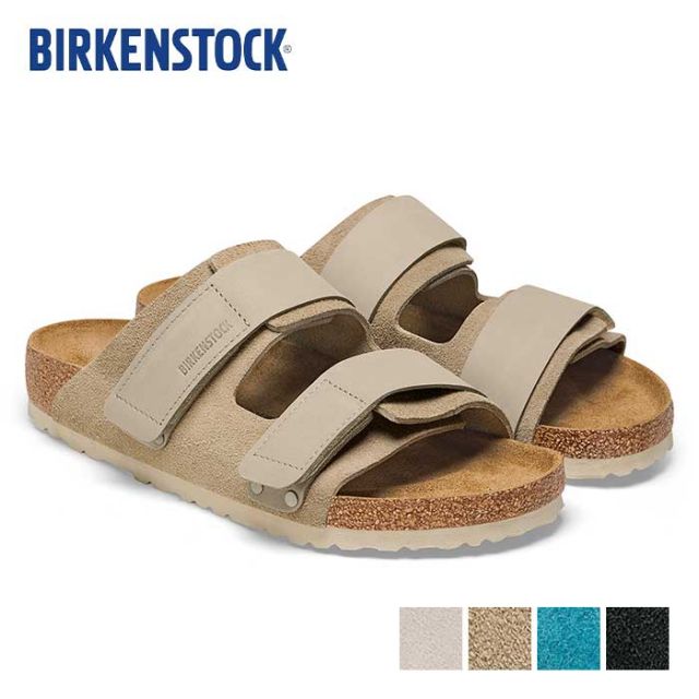 ビルケンシュトック サンダル ウジ レギュラー メンズ レディース ユニセックス ヌバック レザー birkenstock Uji LENB/LEVE(R) ブラック トープ ターコイズ ホワイト 26cm 26.5cm 27cm 春夏 (240616)
