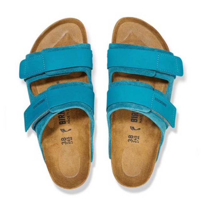 ビルケンシュトック サンダル ウジ レギュラー メンズ レディース ユニセックス ヌバック レザー birkenstock Uji LENB/LEVE(R) ブラック トープ ターコイズ ホワイト 26cm 26.5cm 27cm 春夏 (240616)