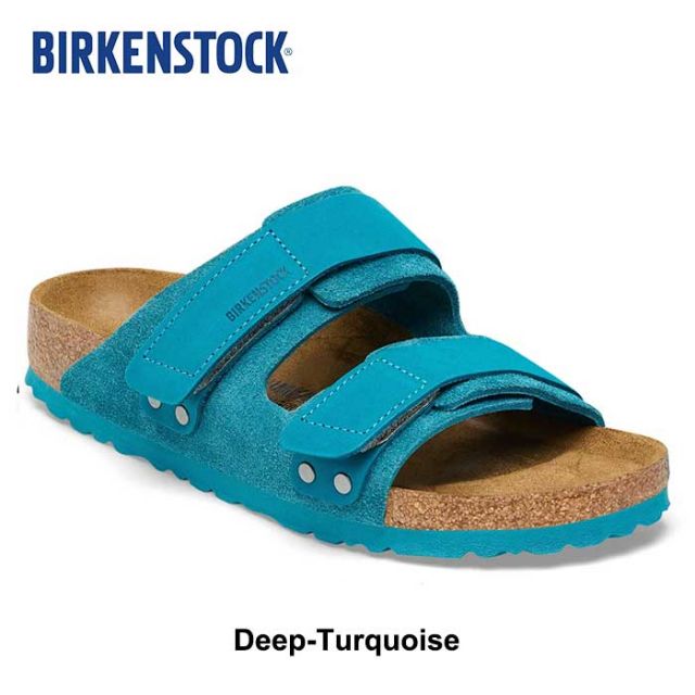 ビルケンシュトック サンダル ウジ レギュラー メンズ レディース ユニセックス ヌバック レザー birkenstock Uji LENB/LEVE(R) ブラック トープ ターコイズ ホワイト 26cm 26.5cm 27cm 春夏 (240616)