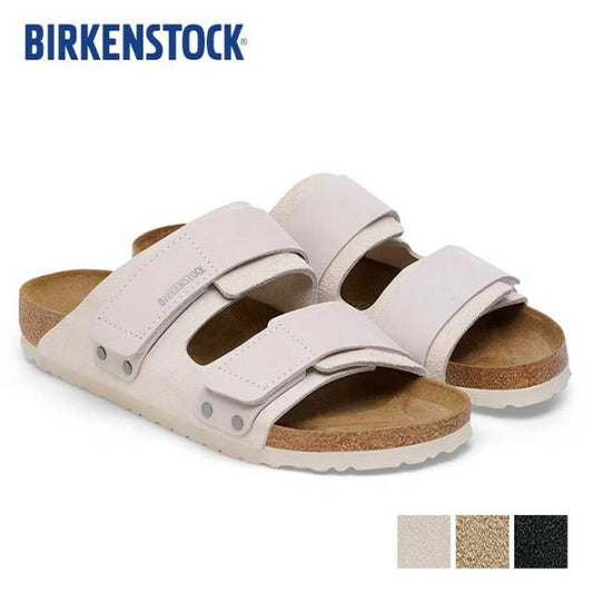 ビルケンシュトック サンダル ウジ ナロー レディース メンズ ユニセックス ヌバック レザー birkenstock Uji LENB/LEVE(N) ブラック トープ ホワイト 24cm 24.5cm 25cm (240616)