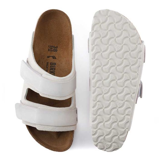 ビルケンシュトック サンダル ウジ ナロー レディース メンズ ユニセックス ヌバック レザー birkenstock Uji LENB/LEVE(N) ブラック トープ ホワイト 24cm 24.5cm 25cm (240616)