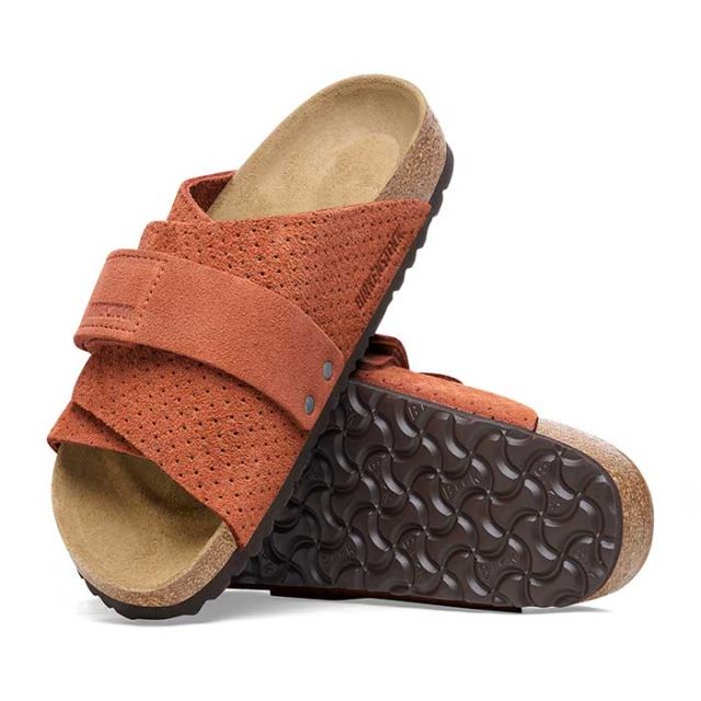 ビルケンシュトック サンダル キョウト レギュラー birkenstock 1027080 Kyoto(R) エンボスドット バーントオレンジ スエード エンボス 26cm (240616)