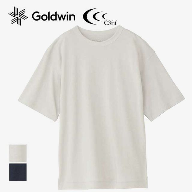 ゴールドウィン シースリーフィット tシャツ 半袖 メンズ レディース ユニセックス C3fit GC44147 R/O PAPER RLX T-SH リオプティマム ペーパーリラックスTシャツ ネイビー ホワイト メール便 (240414)