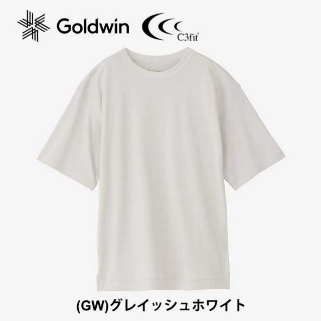 ゴールドウィン シースリーフィット tシャツ 半袖 メンズ レディース ユニセックス C3fit GC44147 R/O PAPER RLX T-SH リオプティマム ペーパーリラックスTシャツ ネイビー ホワイト メール便 (240414)