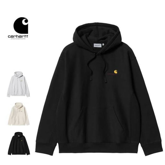 カーハートWIP メンズ パーカー Carhartt プルオーバー メンズ ルーズ フィット ヘビーウェイト I028279  HOODED AMERICAN SCRIPT SWEAT フード フーディ スウェット Pull Over Hoody Parker トップス メンズ 男性用   (231102)