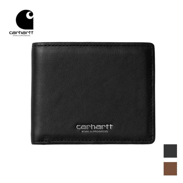 カーハート WIP レザー 財布 carhartt WIP I033108 VEGAS BILLFOLD BLK/GOLD メンズ レディース ユニセックス レザー 革 二つ折り おしゃれ ギフト プレゼント [メール便] (240404)