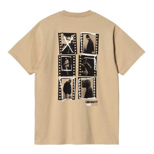 カーハート Tシャツ バックプリント carhartt wip I033178 S/S CONTACT SHEET Sable メール便 (240528)