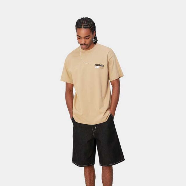 カーハート Tシャツ バックプリント carhartt wip I033178 S/S CONTACT SHEET Sable メール便 (240528)