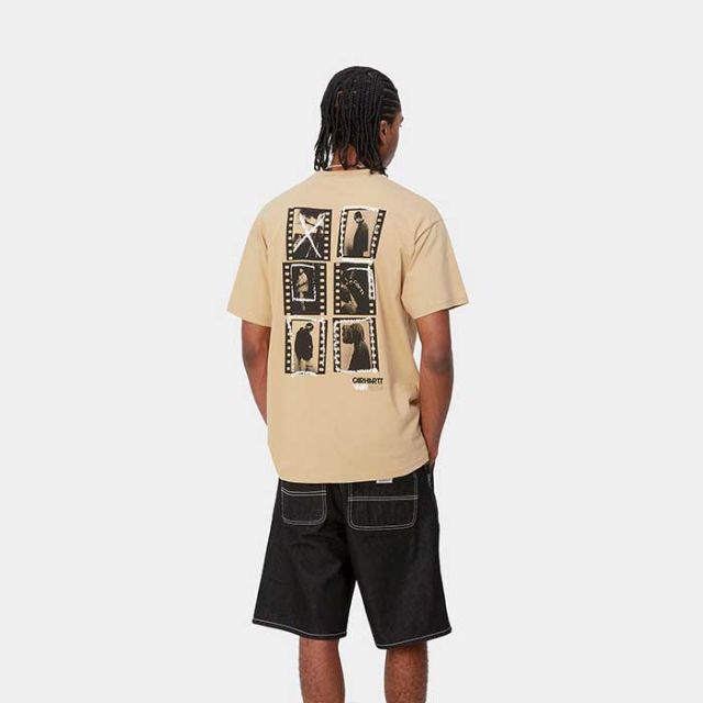 カーハート Tシャツ バックプリント carhartt wip I033178 S/S CONTACT SHEET Sable メール便 (240528)
