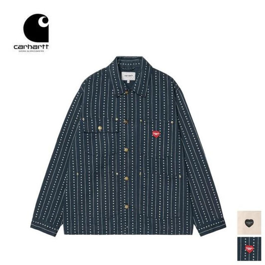 カーハート コート ジャケット carhartt I034823 DREWE CHORE COAT ドリューチュアコート ドリューチョアコート メンズ カバーオール ワークジャケット トリプルステッチ 裏地なし 春夏 アウター ミッドウェイト コットンツイル (250328)