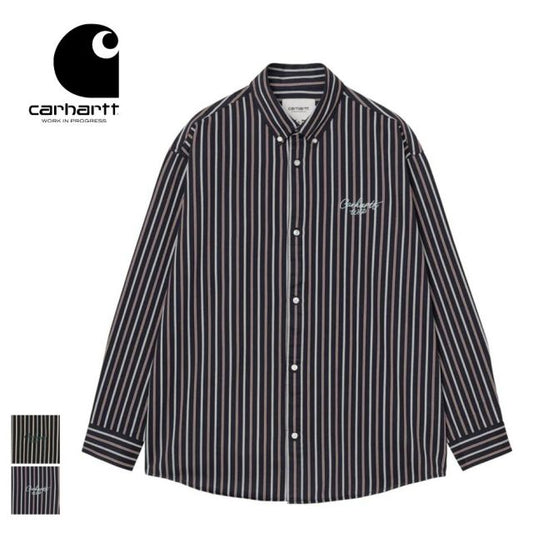 カーハート 長袖シャツ ストライプ CARHARTT I035330 L/S PALANCE SHIRT ボタンダウン ロングスリーブ パランスシャツ コットンツイル メンズ レディース ユニセックス 秋冬対応 (250912)