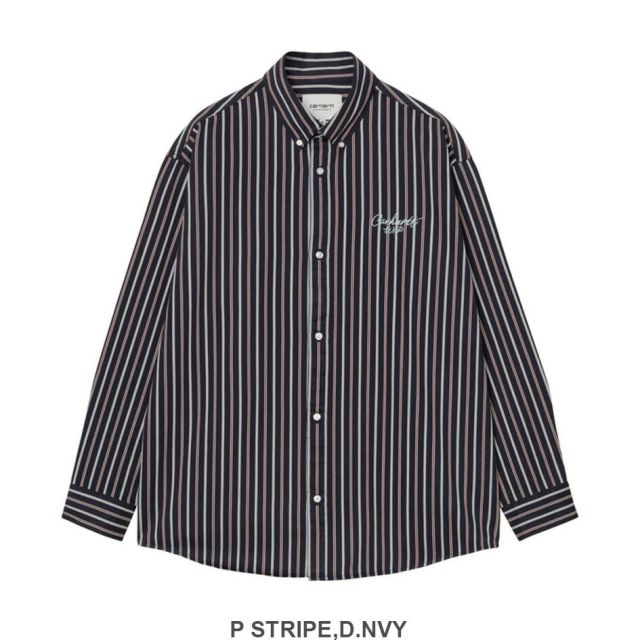 カーハート 長袖シャツ ストライプ CARHARTT I035330 L/S PALANCE SHIRT ボタンダウン ロングスリーブ パランスシャツ コットンツイル メンズ レディース ユニセックス 秋冬対応 (250912)