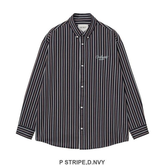 カーハート 長袖シャツ ストライプ CARHARTT I035330 L/S PALANCE SHIRT ボタンダウン ロングスリーブ パランスシャツ コットンツイル メンズ レディース ユニセックス 秋冬対応 (250912)