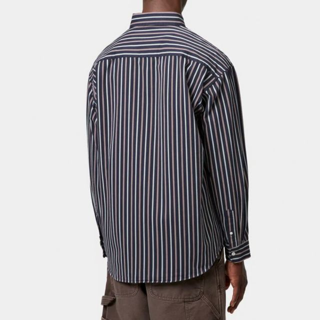 カーハート 長袖シャツ ストライプ CARHARTT I035330 L/S PALANCE SHIRT ボタンダウン ロングスリーブ パランスシャツ コットンツイル メンズ レディース ユニセックス 秋冬対応 (250912)