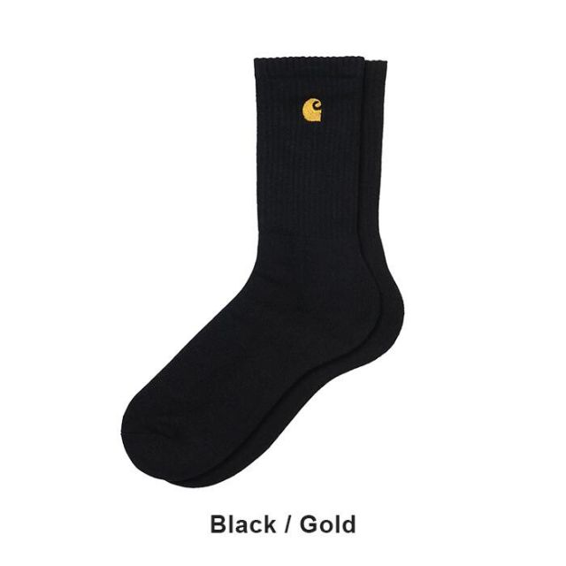 Carhartt WIP Chase Socks I036747 カーハート ソックス メンズ レディース 靴下 ワンポイント ロゴ 刺繍 リブ コットン ストリート I036747 CHASE SOCKS (260316)(メール便)