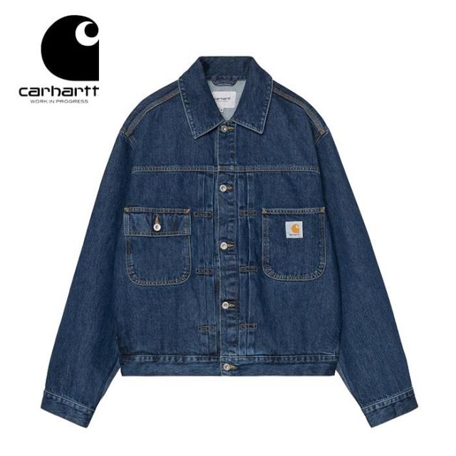 Carhartt WIP カーハートWIP BELMAR JACKET ベルマージャケット I036586 デニムジャケット ワークジャケット メンズ コットン BELMER JKT Blue stone washed M L