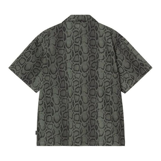 Carhartt WIP S/S Snake Camo Shirt I036275 カーハート シャツ 半袖 メンズ レディース カモ柄 ボウリングシャツ ルーズフィット コットン I036275 S/S SNAKE COMO SHIRT CAMOLEAF GMTD L M (メール便)
