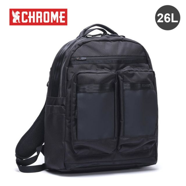 クローム アクセル デイパック ミディアム CHROME AXCEL DAYPACK MD 防水ポケット搭載 26L ビジネスリュック PC収納 MacBook Air 15インチ対応 大容量 通勤 出張 旅行 BJ019 CHROME BJ019 AXCEL DAYPACK MD (250929)