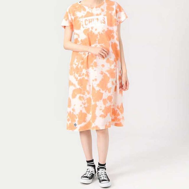 チャムス レディース ワンピース Chums CH18-1259 CHUMS Logo Dress チャムスロゴドレス 半袖 (240218)
