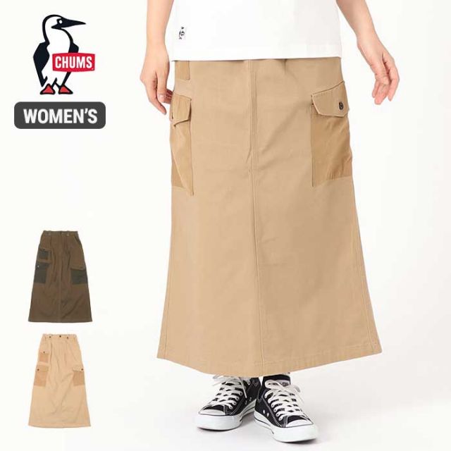 チャムス スカート Chums [ CH18-1248 ] Stretch Campimg Long Skirt ストレッチキャンピングロングスカート レディース  [230131]