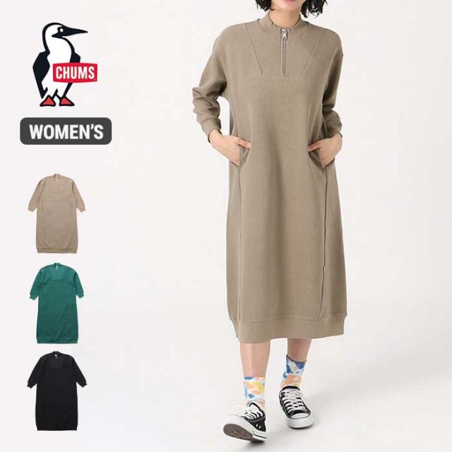 チャムス レディース ワンピース Chums [ CH18-1273 ] Torrey Half Zip Dress トーリーハーフジップドレス 長袖  [230808]