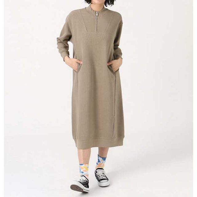 チャムス レディース ワンピース Chums [ CH18-1273 ] Torrey Half Zip Dress トーリーハーフジップドレス 長袖  [230808]
