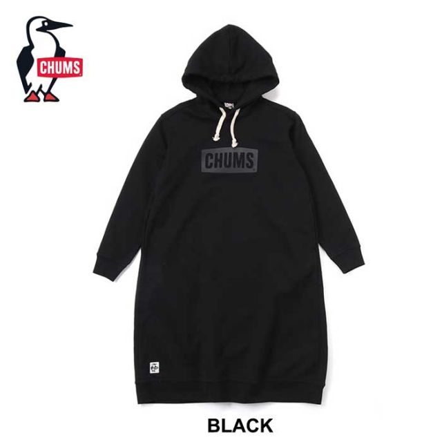 チャムス レディース ロングパーカー Chums (CH18-1281) CHUMS Logo Long Parka ワンピース (230910)
