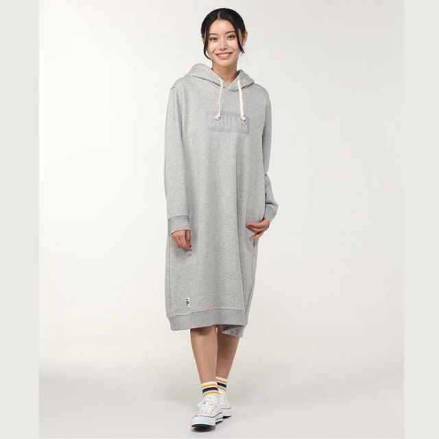 チャムス レディース ロングパーカー Chums (CH18-1281) CHUMS Logo Long Parka ワンピース (230910)