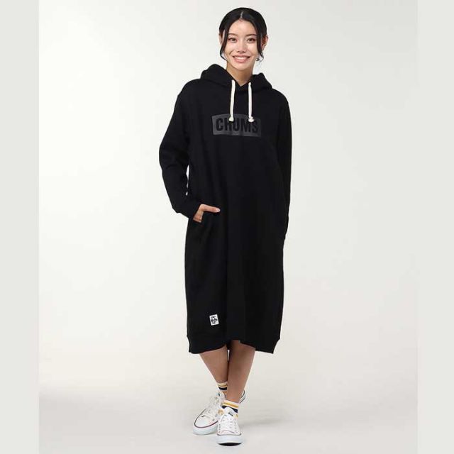チャムス レディース ロングパーカー Chums (CH18-1281) CHUMS Logo Long Parka ワンピース (230910)