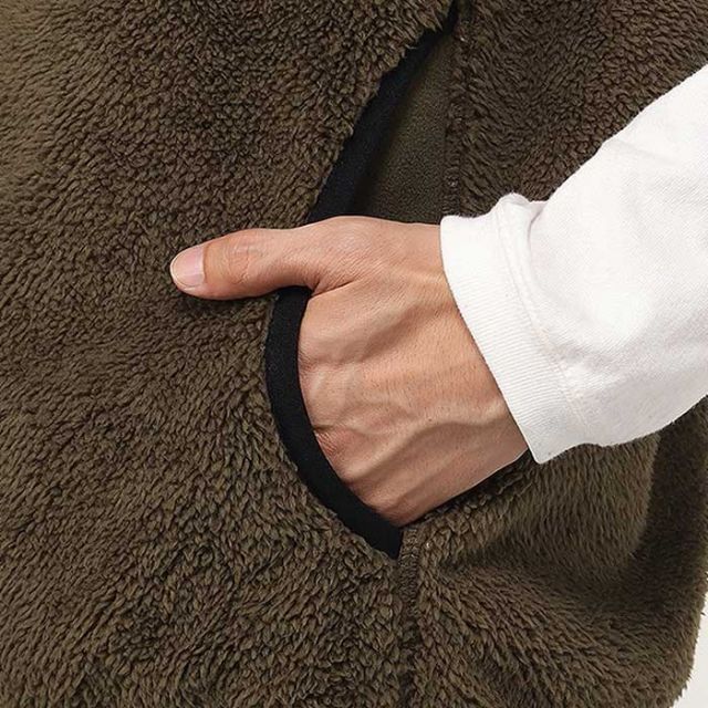チャムス ベスト chums ボンディングフリースノーカラーベスト メンズ CH04-1433 Bonding Fleece No Collar Vest フリース ブラック オリーブ あったかい 秋冬 M / L (241011)