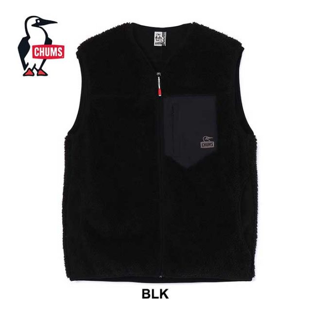 チャムス ベスト chums ボンディングフリースノーカラーベスト メンズ CH04-1433 Bonding Fleece No Collar Vest フリース ブラック オリーブ あったかい 秋冬 M / L (241011)