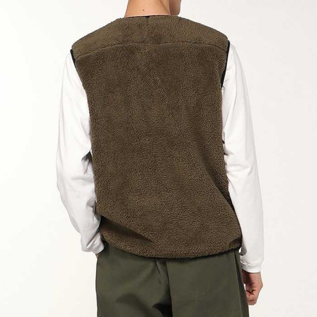 チャムス ベスト chums ボンディングフリースノーカラーベスト メンズ CH04-1433 Bonding Fleece No Collar Vest フリース ブラック オリーブ あったかい 秋冬 M / L (241011)