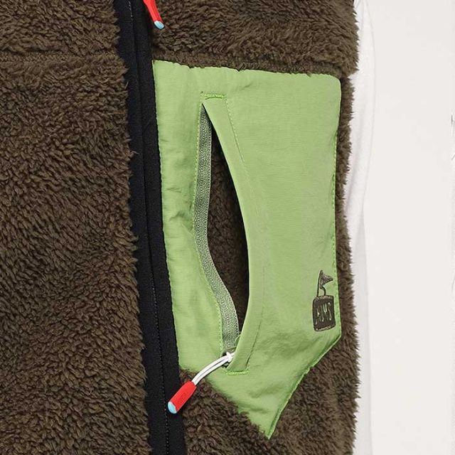 チャムス ベスト chums ボンディングフリースノーカラーベスト メンズ CH04-1433 Bonding Fleece No Collar Vest フリース ブラック オリーブ あったかい 秋冬 M / L (241011)