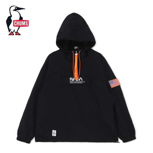 チャムス  パーカー ジャケット chums CH04-1454 NASA Space Hoodie スペースフーディ メンズ アウター 春 フーディー NASA 宇宙服風 おしゃれ ナイロンパーカー ストリート オーバーサイズ フード付き アウトドア アメリカ国旗 (250328)