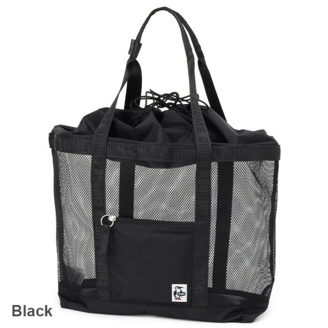チャムス CHUMS CH60-3929　MESH TOTE BAG チャムス メッシュトートバッグ CHUMS トート バッグ アウトドア 28L 大容量 軽量 透け感 ドローコード 肩掛け可能 CH60-3929 (250406)