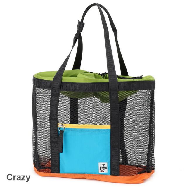 チャムス CHUMS CH60-3929　MESH TOTE BAG チャムス メッシュトートバッグ CHUMS トート バッグ アウトドア 28L 大容量 軽量 透け感 ドローコード 肩掛け可能 CH60-3929 (250406)