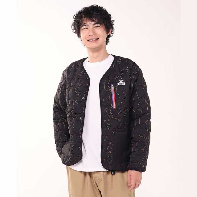 チャムス ブービーステッチパテッドカーディガン メンズ レデイース ユニセックス ジャケット アウター CHUMS CH04-1469 BOOBY STITCH PADDED CARDIGAN カーディガン キルティング 中綿 秋冬 防寒 アウトドア (250912)