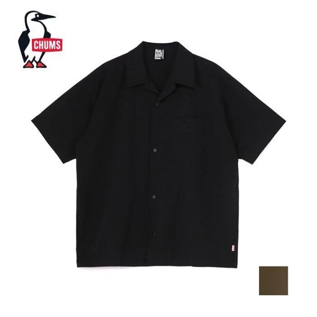 チャムス シアチャッカーストレッチシャツ CH02-1261 半袖シャツ メンズ レディース UVカット ドライ ストレッチ アウトドア カジュアル Seersucker Stretch S/S Shirt (260305)(メール便)