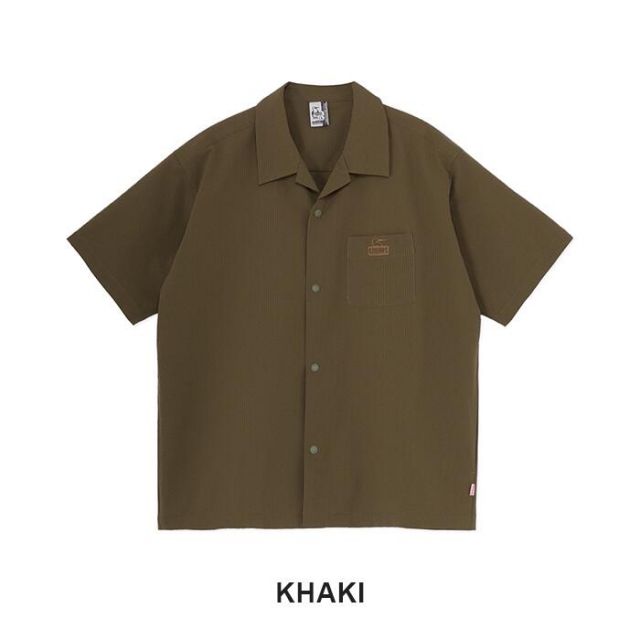 チャムス シアチャッカーストレッチシャツ CH02-1261 半袖シャツ メンズ レディース UVカット ドライ ストレッチ アウトドア カジュアル Seersucker Stretch S/S Shirt (260305)(メール便)