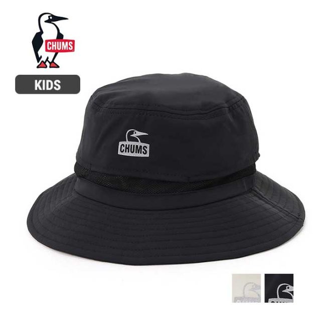 チャムス キッズ 帽子 ハット 男の子 女の子 Chums CH25-1062 Kid's Work Out Sunshade Hat キッズワークアウトサンシェードハット UVカット 日よけ ブラック グレー 春夏 メール便 (240331)